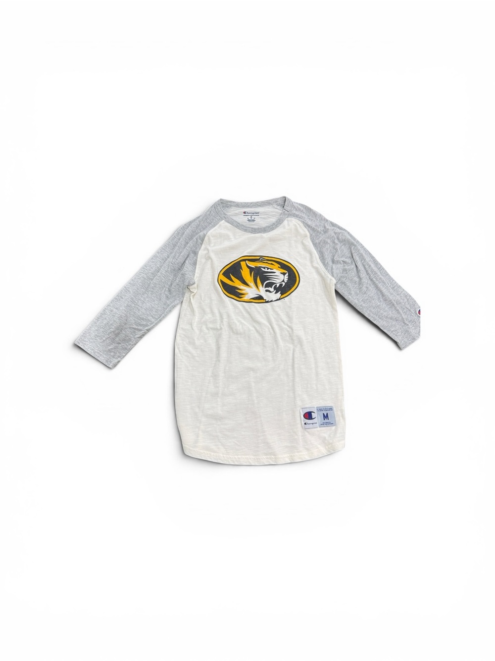 𝔊𝔬 𝔐𝔦𝔷𝔷𝔬𝔲
 Raglan 3/4 Sleeve Tiger Logo Women’s M 🖤💛